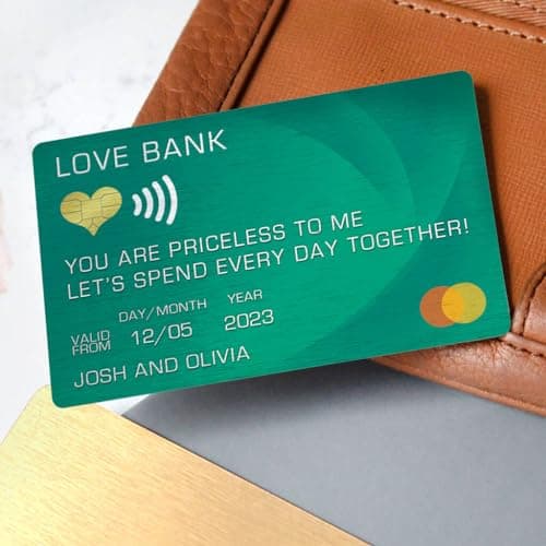 Fairus Personalised Love Bank Wallet Card for Him, Her, Birthday, Anniversary, First Date 3