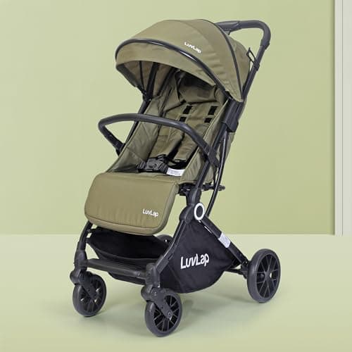 LuvLap Elite Baby Stroller, Pram for 0 to 3 Years with 5 Point Safety Harness, Large Storage Basket, Easy Fold, Extendable Canopy with Looking Window, Multilevel Recline & Adjustable footrest