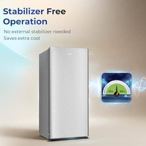 Haier 190L 3 Star Direct Cool Single Door Refrigerator | Toughened Glass Shelves | Fast Ice Making in Just 60 minutes | Large Veg Box| Easy Clean Back (HED-203TDSA-N, Brushline Silver) 4