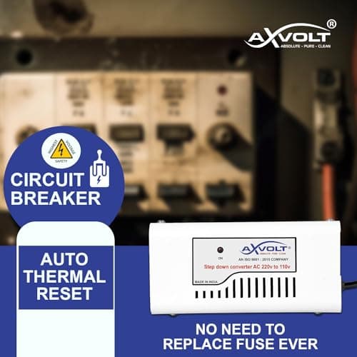 Axvolt 220V/240V to 110V/120V Copper Step Down Transformer Voltage Converter | 150W Transformer for US Japan Appliances in India | Compact Travel-Friendly | White Colour 2