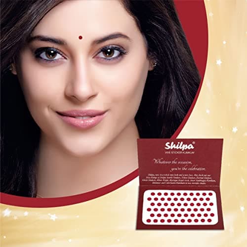Shilpa Vive Sticker Kumkum Bindi (Box Contains 15 Packs) (7, Deep Red) 2