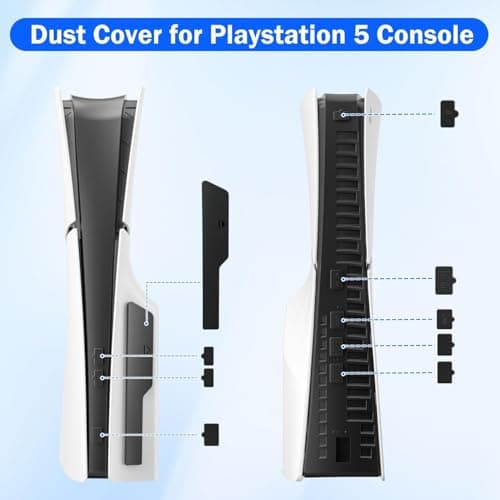 OIVO INDIA Dust Plug for PS5,9Pcs Dust Plug Kit Compatible with PS5/PS5 Slim Console,PS5 Silicone Plugs Protector Antidust Cover Dustproof PlayStation 5 Disk/Digital Console Slim Game Accessories 2