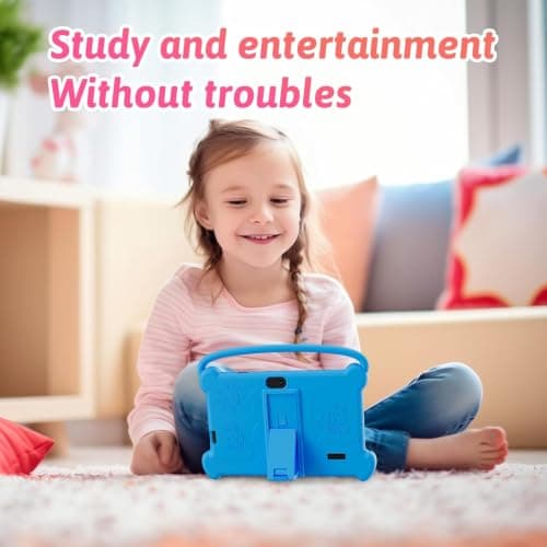 HAYUA Kids Tablet 7 inch 3-9 with Protective Case, 4GB RAM 32GB ROM, Toddler Tablets, Andriod Educational Learning Device,Prarent Control, Netflix,YouTube,aiwawa apps (Blue) 4