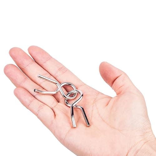AUGEN Brain Teasers Metal Wire Puzzle Toys, IQ Tester, Brain Games for Kids and Adults, Fun Fidget Puzzles, Train Your Brain, Disentanglement Puzzle Unlock Interlock Toys (8 Pieces, Model- A) 4