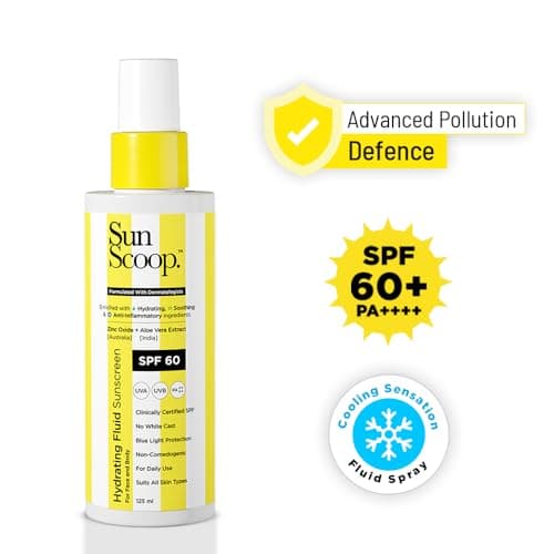 Hydrating Fluid Sunscreen for Face and Body SPF 60 PA++++ Broad Spectrum| In-Vivo Tested| Cooling Sensation| For Face & Body| Absorbs Quickly| No White Cast| For All Skin Types (125ml) 2