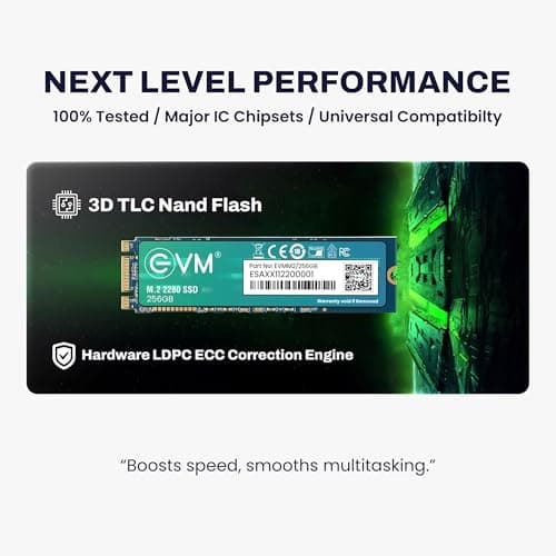 EVM 256GB M.2 SATA SSD 2280 | Internal SSD | Up to 530MB/s Read 420MB/s Write | Laptop Desktop Storage Upgrade | 5 Year Warranty (EVMM2/256GB) 4