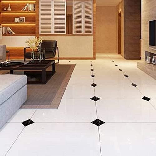 Ghar Kraft 20-Piece Vinyl Floor Sticker Tiles – Waterproof, Self-Adhesive, 5 cm – Durable Home Décor for Bedroom, Living Room, Kitchen, Hall, Puja Room – Easy to Apply & Remove, Black 2