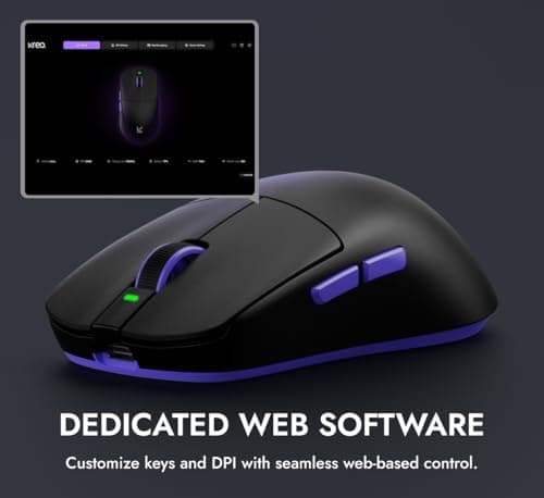 Kreo High Performance Wireless Gaming Mouse, 4k Polling Rate, Pixart 3395 Sensor, 26,000 DPI,100+ Hr Battery, 4000Hz Polling Rate, Lightstrike Optical Switches, Ergonomic Design (Arma, Black) 4