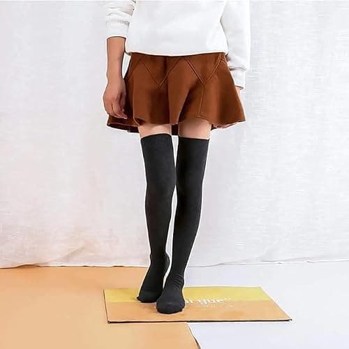 AVNISH Wool Warm Thigh High Socks | Knitted Thick Thermal Woolen Socks for Women Winter Wear Knee Length | Knee High Leg Warmers Long Socks Boot Cuffs Knee Cap | Stocking Girls (Free Size,1 Pair) 2