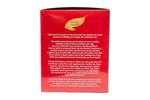 Nutracy Lifestyle Protein & Fiber Nutrition Bars | No Added Sugar Healthy Snack with Almonds, Walnuts & Seeds | Crunchy Nuts Chikki Energy Bars | Vegetarian | Chocolate Flavor | Pack of 10 (35g Each) 4
