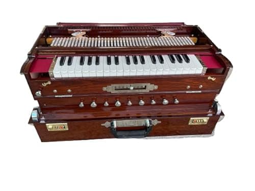 RJM 3 Line 9 Scale Portable Harmonium with Coupler (Black)