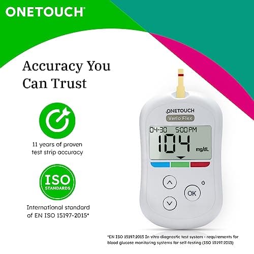 OneTouch Verio Test Strips | Pack of 25 Strips | Blood Sugar Test Machine Testing Strips | Global Iconic Brand | For use with OneTouch Verio Flex Glucometer 5