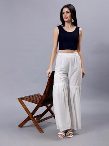 Plus Size Round Neck Cotton Stretchable Sleeveless Saree Blouse Readymade for Women 5