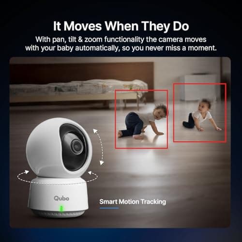 Qubo Smart 360° 3MP [2K] Baby Monitor by Hero Group | Indoor CCTV Cam | STQC Certified | AI Smart Motion Tracking | App Alerts | Color Night Vision | Cloud & SD Card Storage | Made in India 4