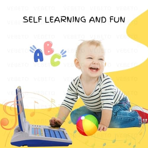VEBETO Educational Laptop for Kids (1 Year Warranty) w/ Mouse Games 20 Fun Computer Activity Learning Toy for 2 3 4 5 Years Boys Girls Learn Letters Words Mathematics Music Logic Memory Tool, Blue 5