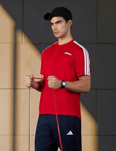 adidas Men Polyester Classic 3S Tee,Sports T-Shirts,Scarle, Large 2