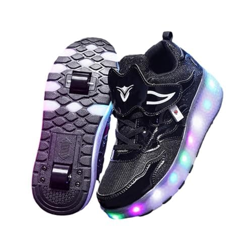 ATORSE Kids Led Roller Shoes Casual Skating Shoes with Double Wheels for Boys Girls 23Cm 5