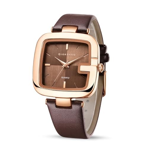 Giordano Square Dial Watch for Women with Leather Strap and Premium Quartz moevment