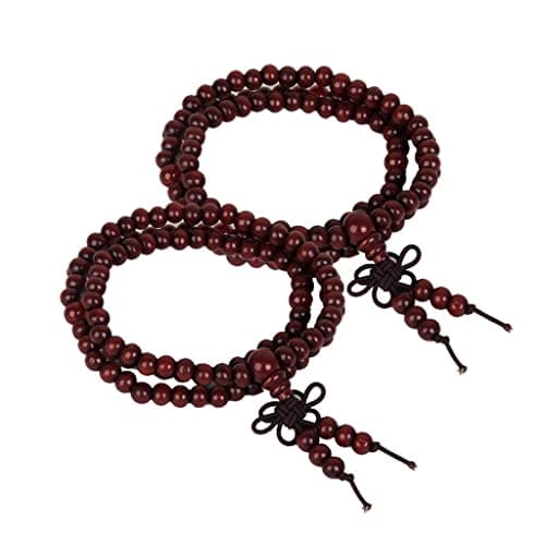 ZOOMELLA 2xTibetan Buddha Buddhist 108 Wooden Prayer Beads Armband Mala Bracelet Necklace|Prayer Beads| Prayer Beads