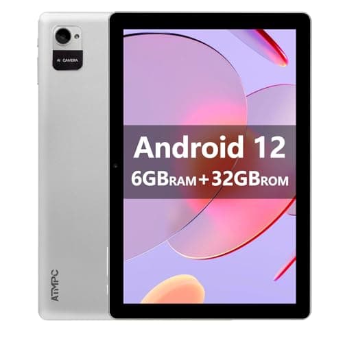 ATMPC 10" Android Tablet, Tablets, 6GB (2+4 Expansion) RAM 32GB ROM and Android 12 128GB Expandable Tablet, 2+5MP Dual Camera, WiFi, Bluetooth, 6000Mah Battery