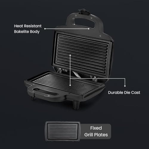 Elina Breakfast Combo EHA-CBFK1, Electric Multi Kettle 1.25L, Sandwich Griller, Wireless Electric Chopper 3