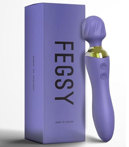 FEGSY Dual Heads Massager Machine for Pain Relief, Rechargeable Wireless Body Massager with Medical Grade Silicone (Purple)