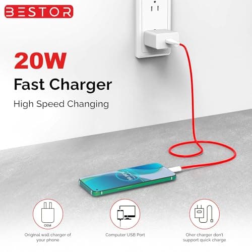 BESTOR USB Type C Cable Fast Charging, Data Sync Fast Charging Cable USB-A to USB-C (Compatible with MOBILE, LAPTOPS, TABLET, COMPUTER, 1 Meter) (20W) 4