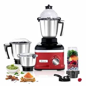 Rico Premium 1000W Juicer Mixer Grinder with Japanese Technology & Whip Mode for thick Grinding in Kitchen|3 Stainless Steel Jars & 1 Sipper for Smoothies|Warranty 5 Years on Motor & 2 Years on Mixer