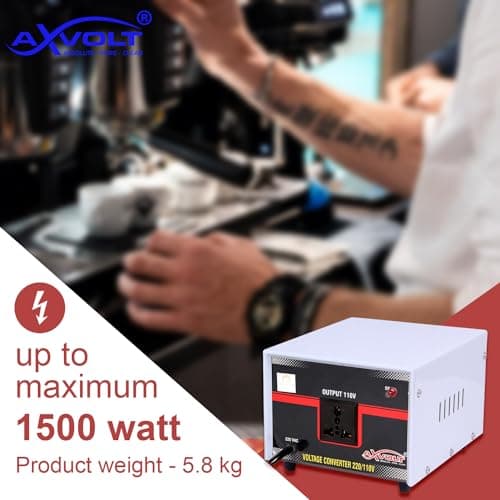 Axvolt Crysta 1500 Watt Step Down Voltage Converter | 220V–240V to 110V–120V Heavy Duty Transformer | Use USA, Canada & Japan Appliances in India | Universal Socket | 2-Year Warranty 5