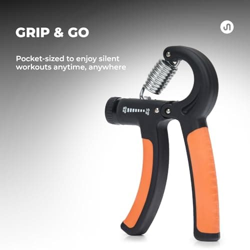 Boldfit Bodyband Hand Grip Workout Strengthener, Adjustable Hand Gripper For Men & Women For Gym Workout Hand Exercise Equipment For Forearm Exercise, Finger Power Gripper Plastic 40 Kg Black-Orange 2