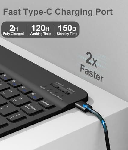 Ocricll Case with Keyboard for Samsung Galaxy Tab A9 Plus / A9+ (Black) 5