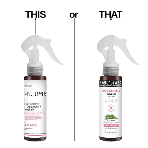 Soulflower Rosemary Water Spray for Hair Growth | Niacinamide & Mint | Hair Regrowth Spray | Instant Shine | Strengthens Hair Roots & Strand | Anti Hair Fall Cooling & Relaxing | All Hair Types 100ml 2