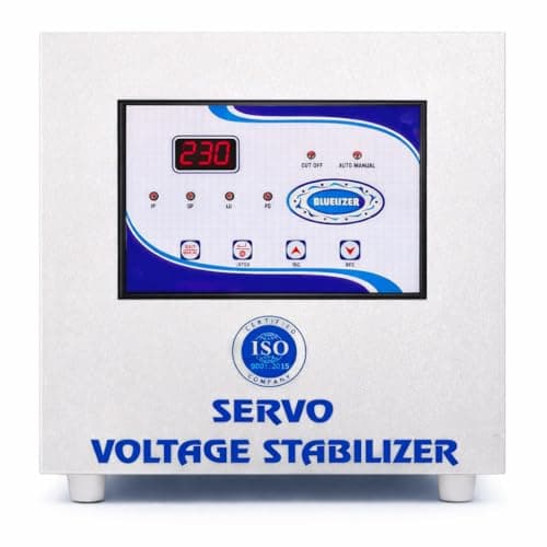 BLUELIZER 7.5 KVA Servo STABILIZER WorkingRange (140-285 V) with High/Low Cut Off (India's First Servo with in Display Ampere Meter) Copper Coil (1 Year Replacement Warranty) 7140