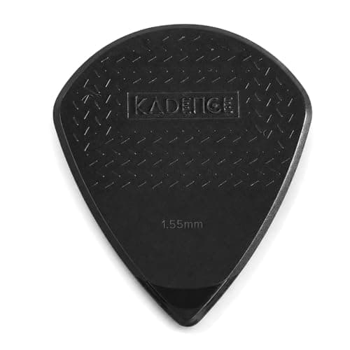 Kadence NG1.55 Jamming Series Nylon Guitar Picks (Pack of 4) | 1.55mm Plectrums | Anti-Slip Grip for Precision Control | For Acoustic, Electric & Bass Guitars | Black