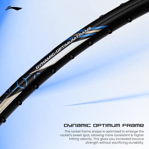 Li-Ning G-Force 5800 Superlite Strung Badminton Racquet with Free Head Cover| 78 Grams (Black/Blue) 2