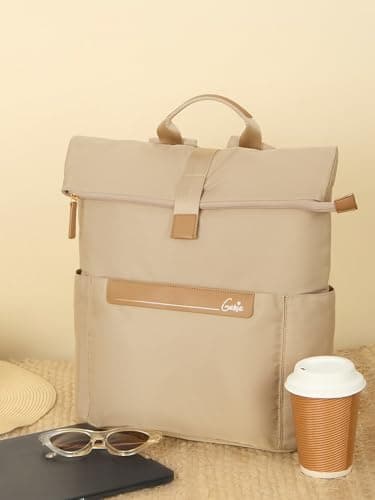 Genie Rogue Laptop Backpack for 15.6 Inch Laptop, Beige | Spacious College & Office Backpack for Women & Girls 3
