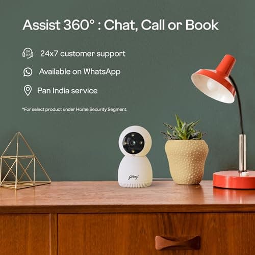 Godrej 3MP Smart Wi-Fi CCTV Camera | EVE Pro 3 | New Launch | Night Vision | 360° View | AI Human Tracking | Motion Detection | Indoor Camera | 2-Way Talk | Up to 256GB SD Card Support | Alexa Support 5