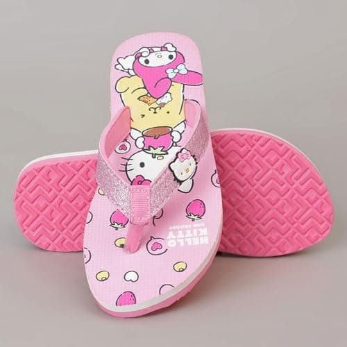 Kidsville Official Hello Kitty Printed Kids Girls Flip-Flop | Soft, Non-Slip, Indoor, Outdoor, House Slipper, Comfortable & Durable Footwear for Children 5