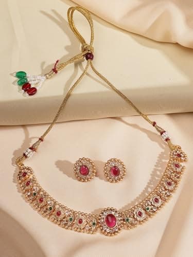 Shining Diva Fashion Necklace Jewellery Set for Women Traditional Latest Stylish Design Fancy (rrsd16637s) 4