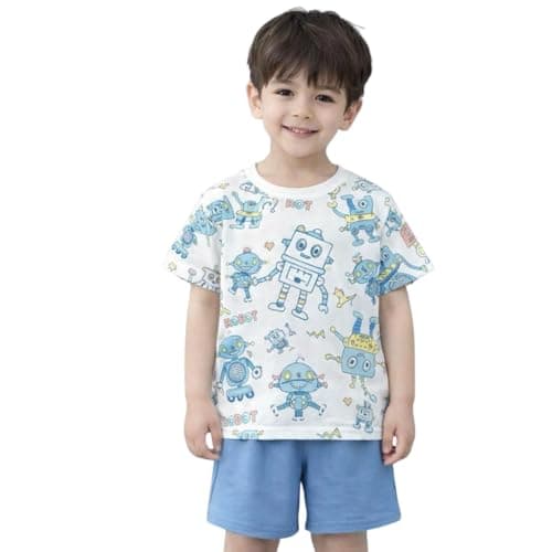 Shree Shyam Summer Dress for Kids Cotton T-shirt Shorts Pair – Printed Soft Fabric, Half Sleeve Round Neck Top, Kids Clothes for Boys, Baby Boy Summer Clothes Set