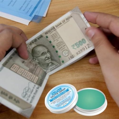 Soni Officemate Note Grip (30g) |Pack of 3| Enhanced Grip | Non-Toxic, Mess-Free & Ergonomic | Ideal for Fast, Accurate Currency Counting 5