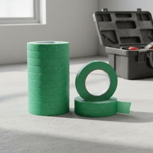 SNAPPSY Exterior Wall Painting Tape Strong Adhesion Color Separation Tape Weather-Resistant Bleed-Resistant for DIYers, Home Renovation, 1.0CM, Tube 5