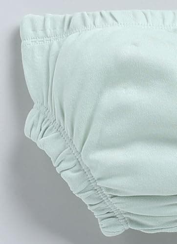 Smart Baby Cotton Frock Set for Baby Girl – Stylish Soft Dress with Bloomer & Headband | 9-12 Months | Mint and White | Pack of 1 4