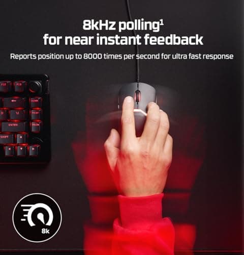 HyperX Pulsefire Saga USB Type-A Wired RGB Gaming Mouse, Up to 26K DPI, HyperX 26K Sensor, 69g Ultra-Lightweight, 6 programmable Buttons, 8K Hz Polling Rate, 24 Months Warranty – Black [A2PB3AA] 5