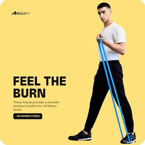 Mumbai Indians (MI) Official Merchandise Heavy Resistance Band for Workout Exercise & Stretching Pull Up Bands for Home Exercise for Gym Men & Women Resistance Bands Loop, Toning Bands Blue (7-15Kg) 4