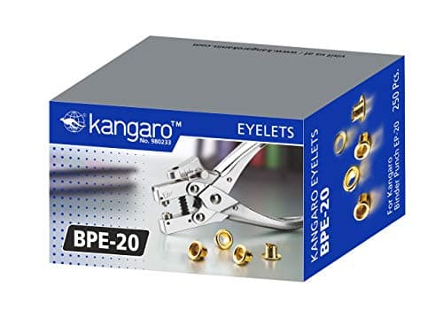 Kangaro Desk Essentials EP-20 1 Hole Eyelet Paper Punch | Chrome Plated All Metal Construction | Removable Chip Tray | 20 Sheets Capacity | Pack of 1 | Color May Vary