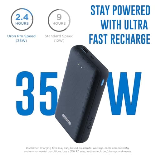 URBN 20000mAh 35W Turbo Fast Charging Power Bank | Dual Output | PD + QC Compatible | Two-Way Fast Charge | Pass-Through Charging | for MacBook Air, iPhone, Samsung, Android & More (Blue) 5
