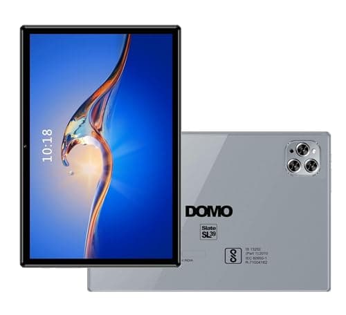 DOMO Slate SL39 4G Tablet 10.1 inch, 4GB RAM + 32GB ROM, inbuilt Storage, 1TB Expandable, Dual SIM Slot, Octa Core CPU GPS, Bluetooth (Grey)