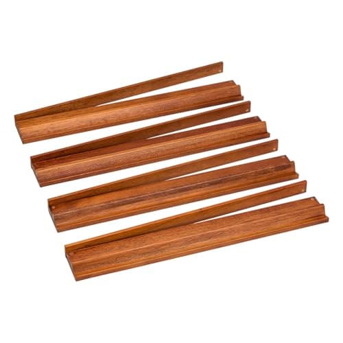 UJEAVETTE 4X Wooden Mahjong Rack Sturdy Mahjong Holder for Holiday Holiday Game Nights Dark Brown 5