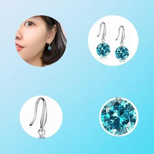 Nilu's Collection Enchanting Light Weight Cubic Zircon Crystal Drop Earrings for Women and Girls, for Daily Use, Office Use (Green) 3